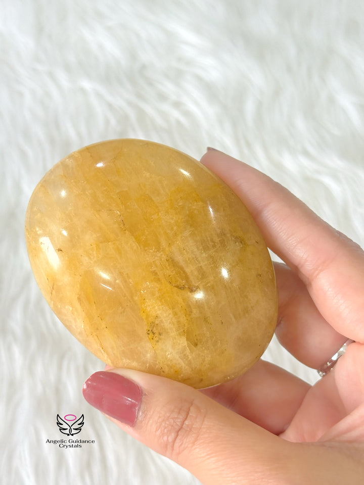 Golden Healer Quartz Palm Stone