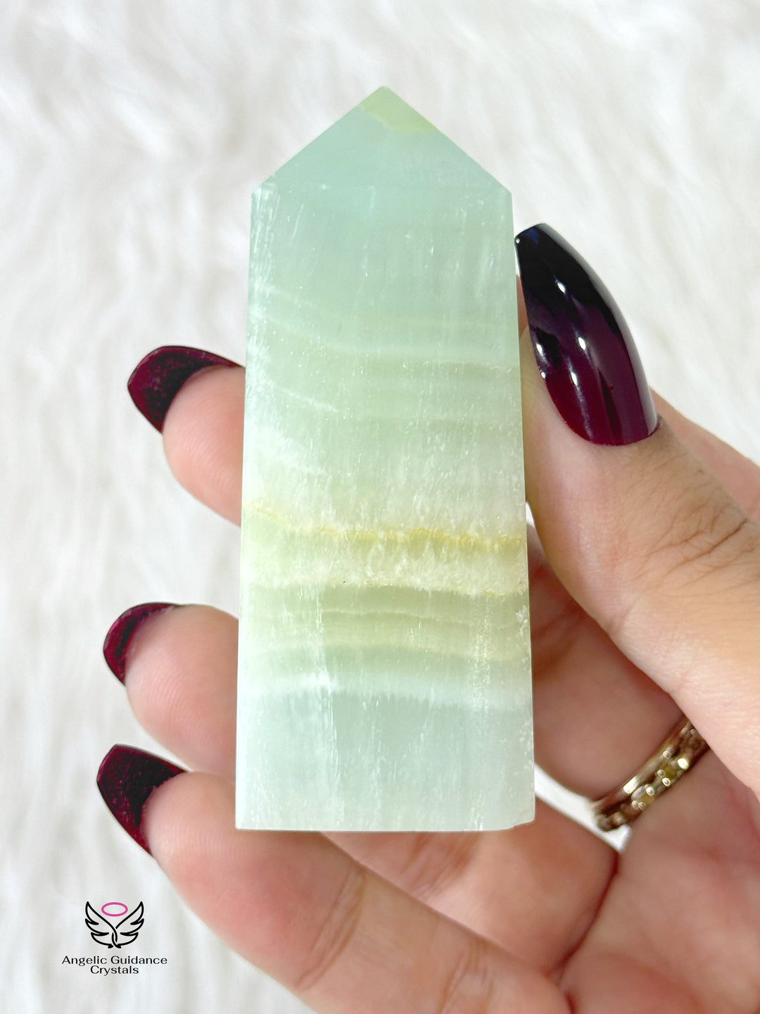 Pistachio Green Calcite Tower Medium