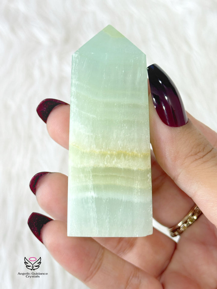 Pistachio Green Calcite Tower Medium