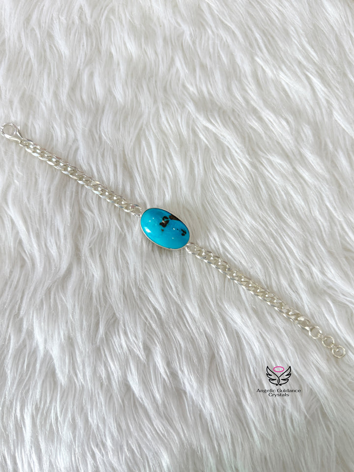 Turquoise Iranian Firoza Silver Bracelet
