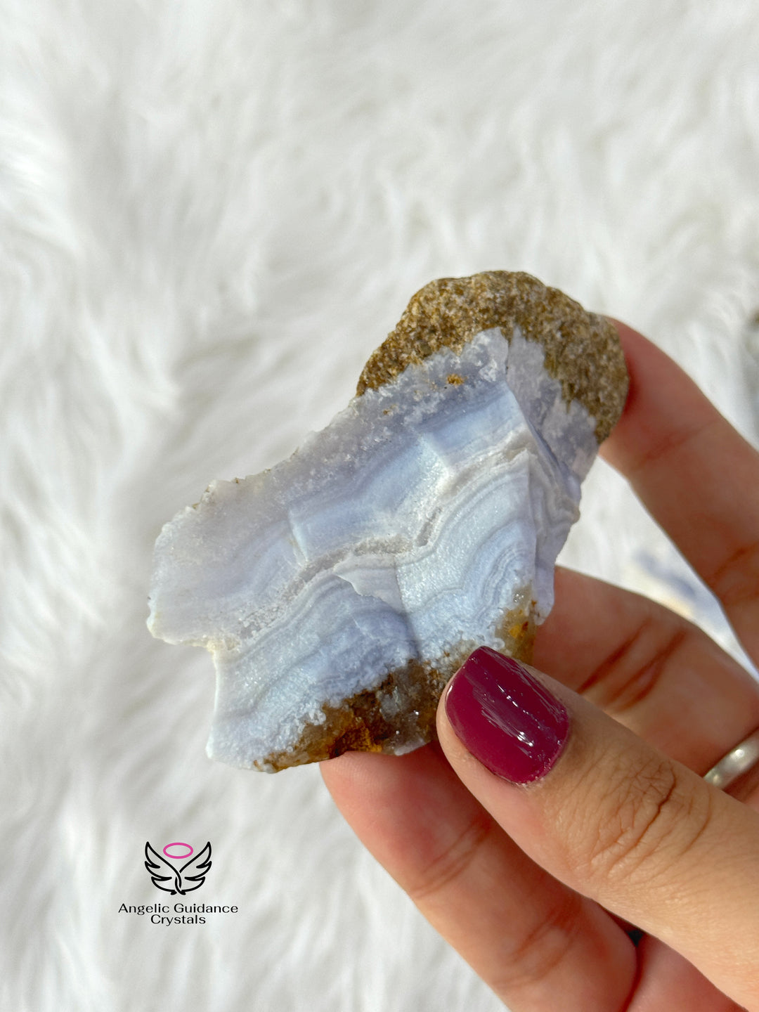Blue Lace Agate Raw Stone Large