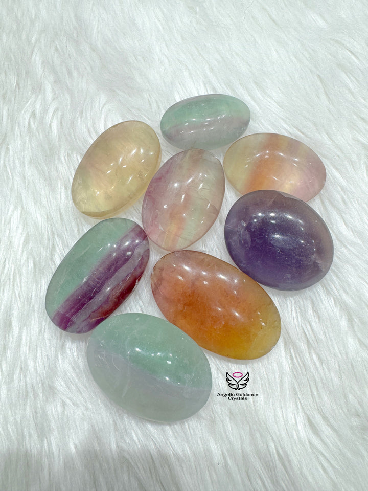 Rainbow Fluorite Palm Stone Small AAA