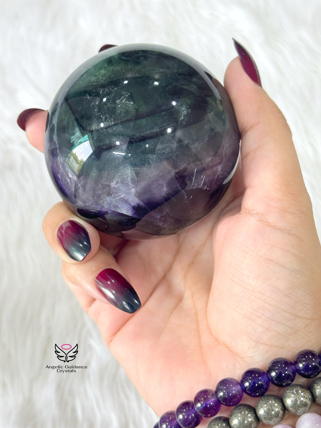 Rainbow Fluorite Sphere  Large AAA