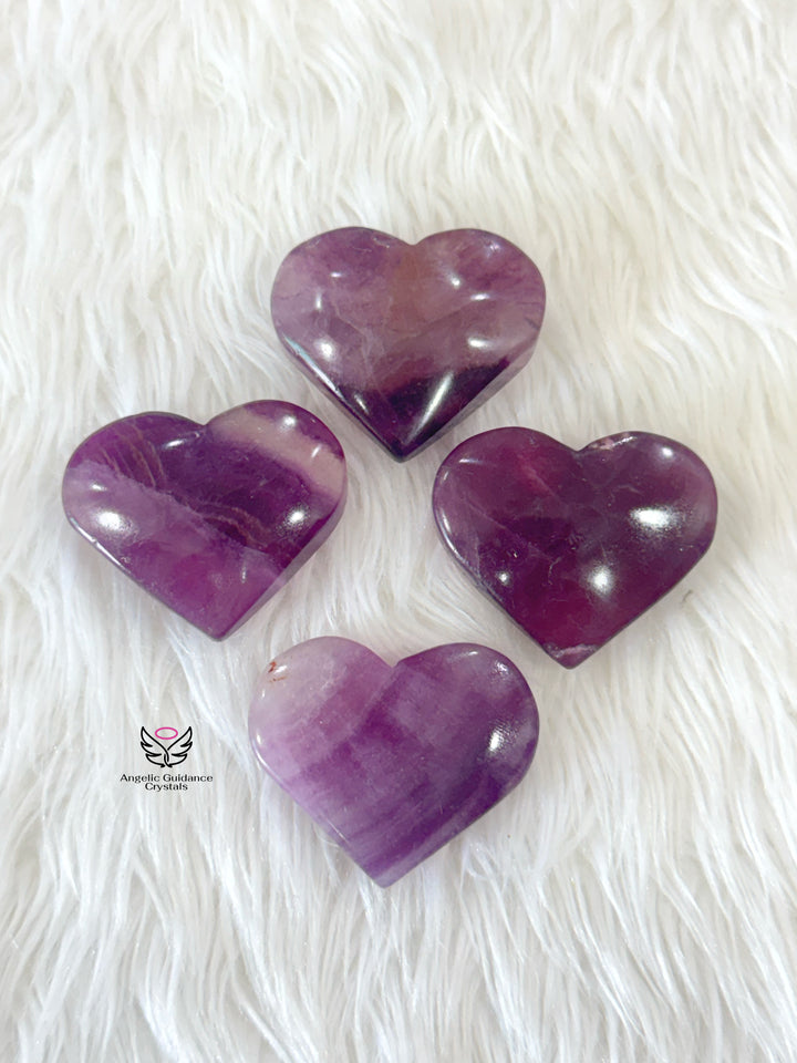 Purple Fluorite Heart Small