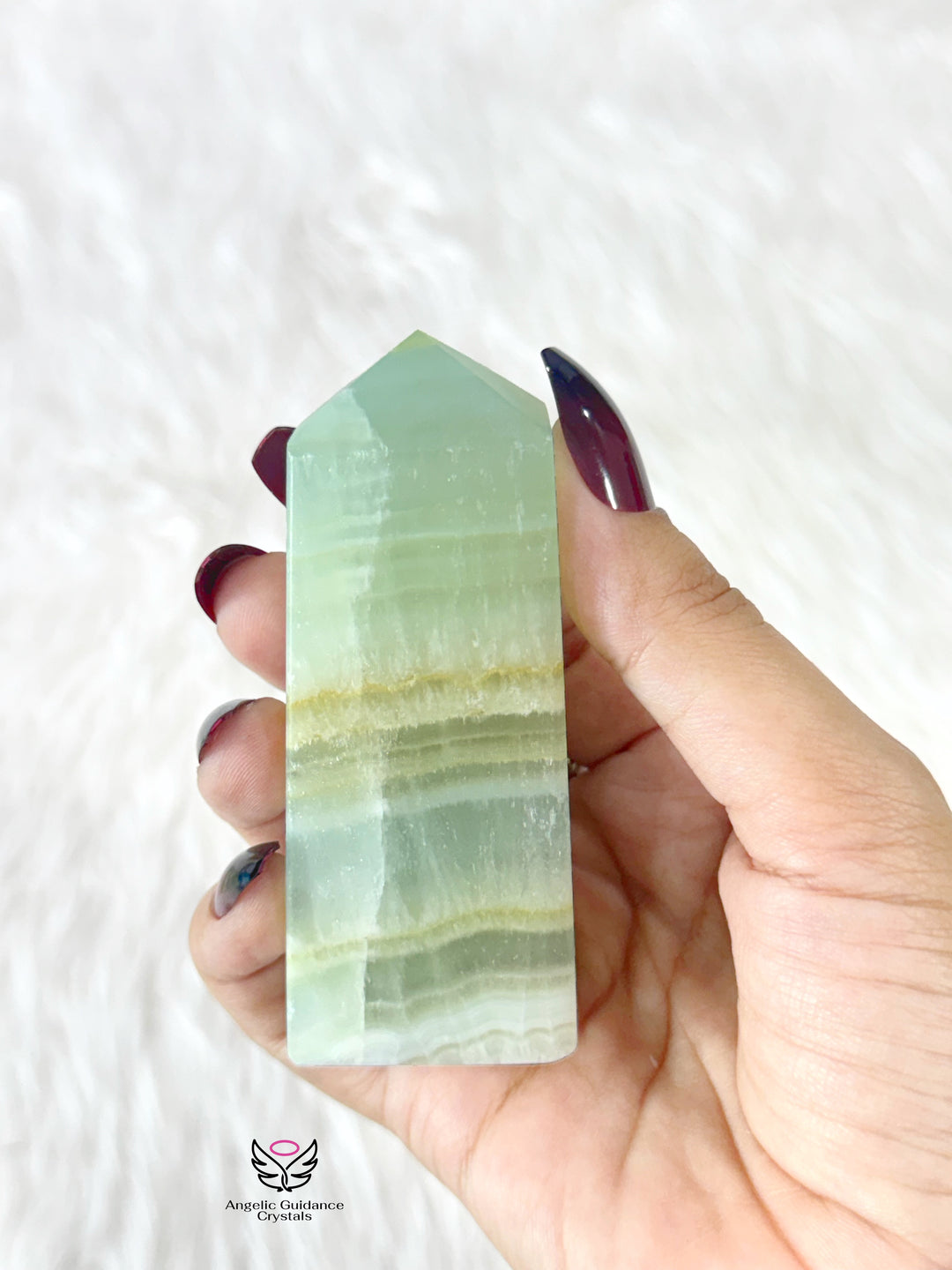 Pistachio Green Calcite Tower Large