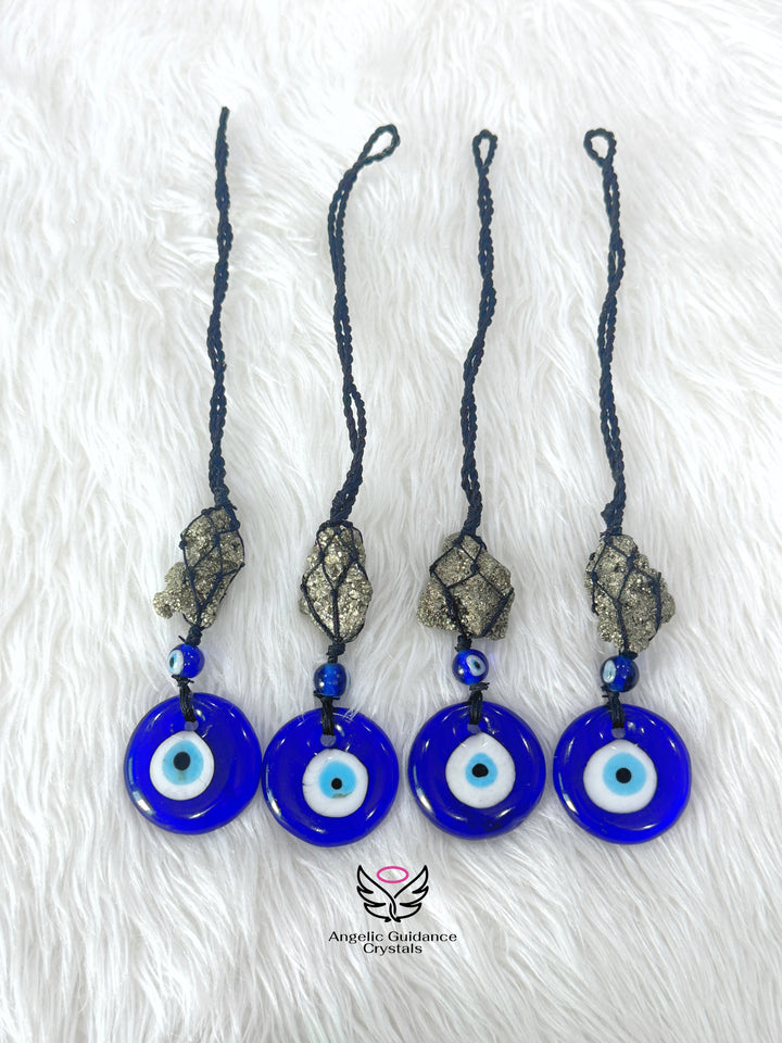 Pyrite Evil Eye Hanging