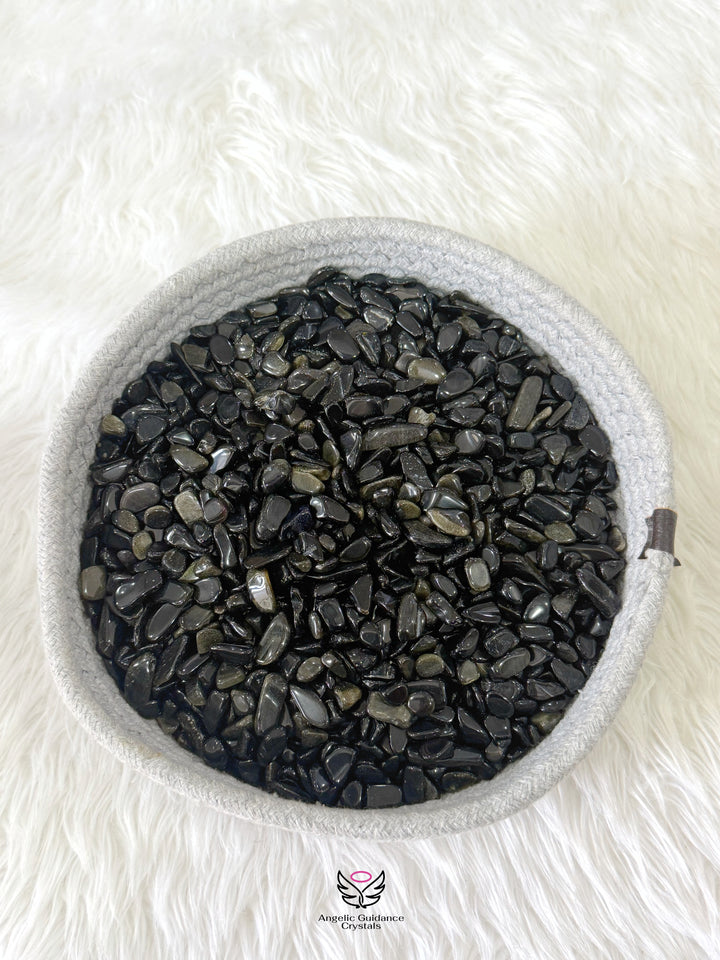 Black Golden Obsidian Chips