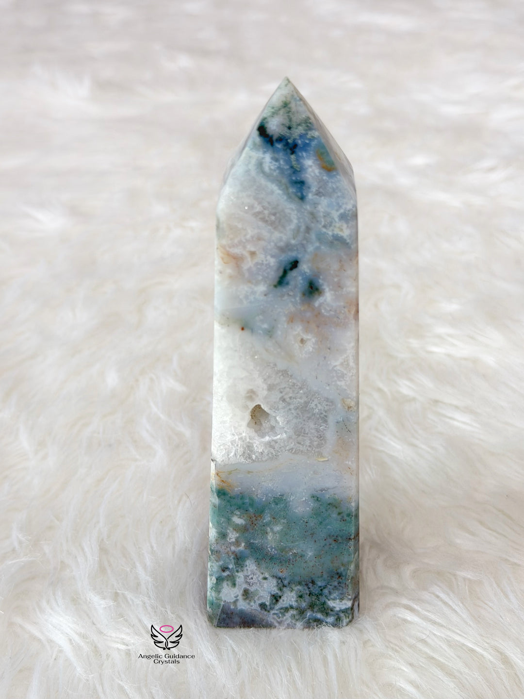 Moss Agate Druzy Tower 2