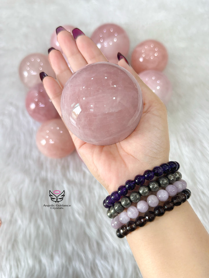 Rose Quartz Sphere Large Aaa