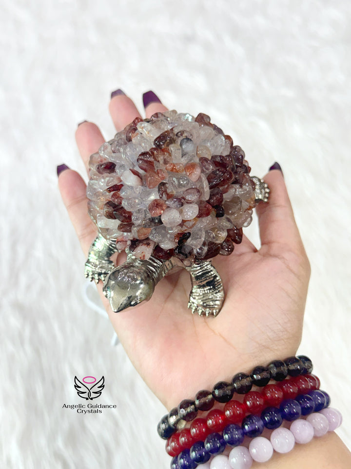 Fire Quartz Tortoise Lamp