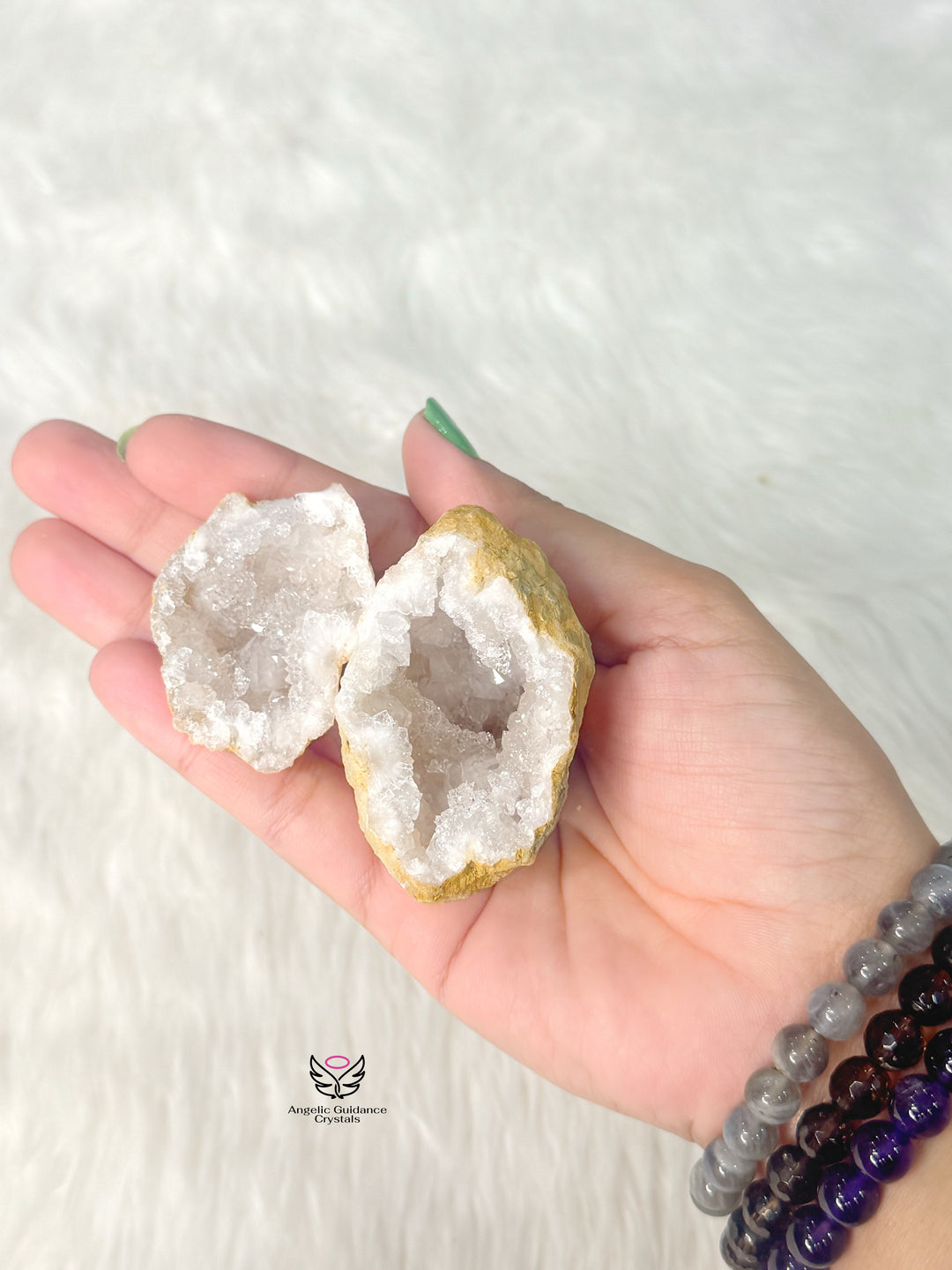 Quartz Wish Fulfilling Geode Pair