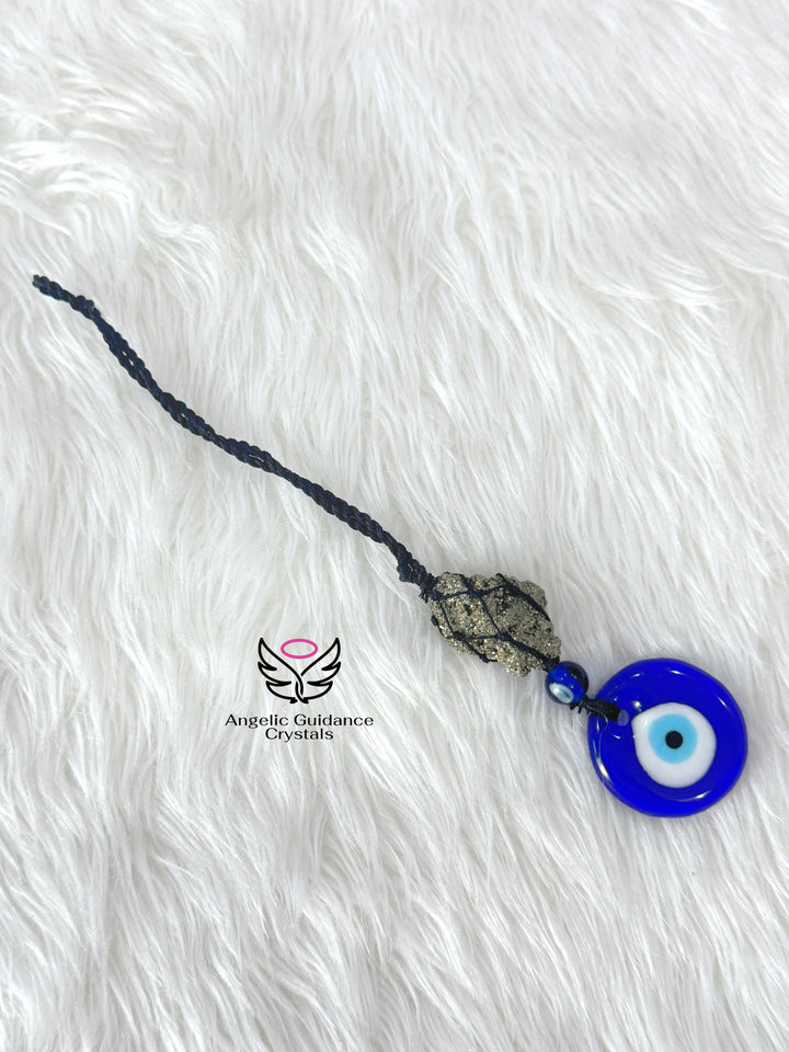 Pyrite Evil Eye Hanging