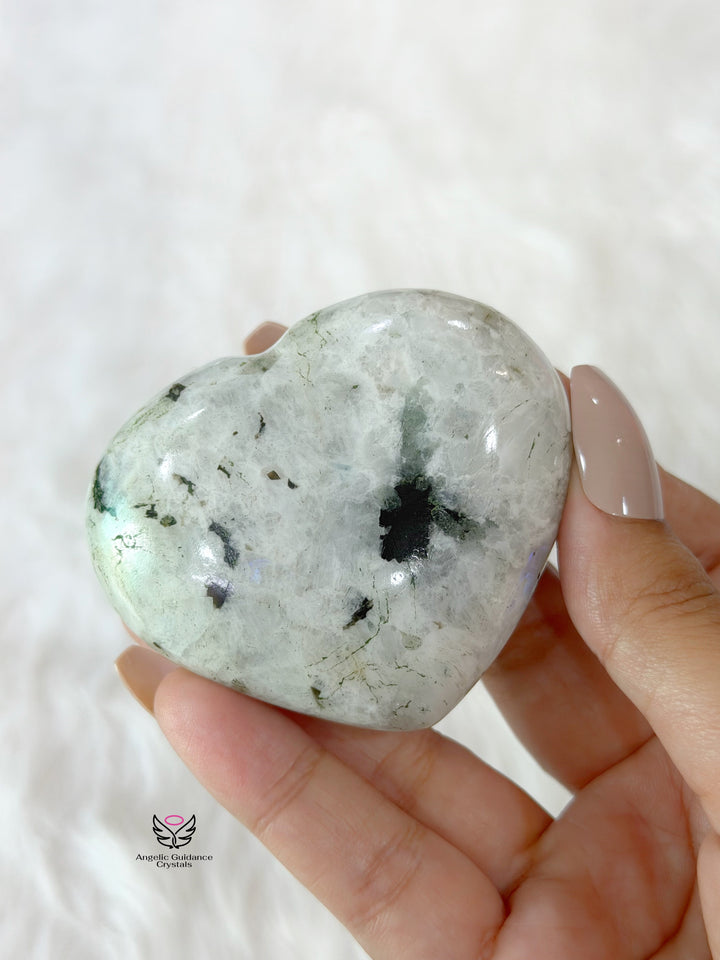 Rainbow Moonstone Heart
