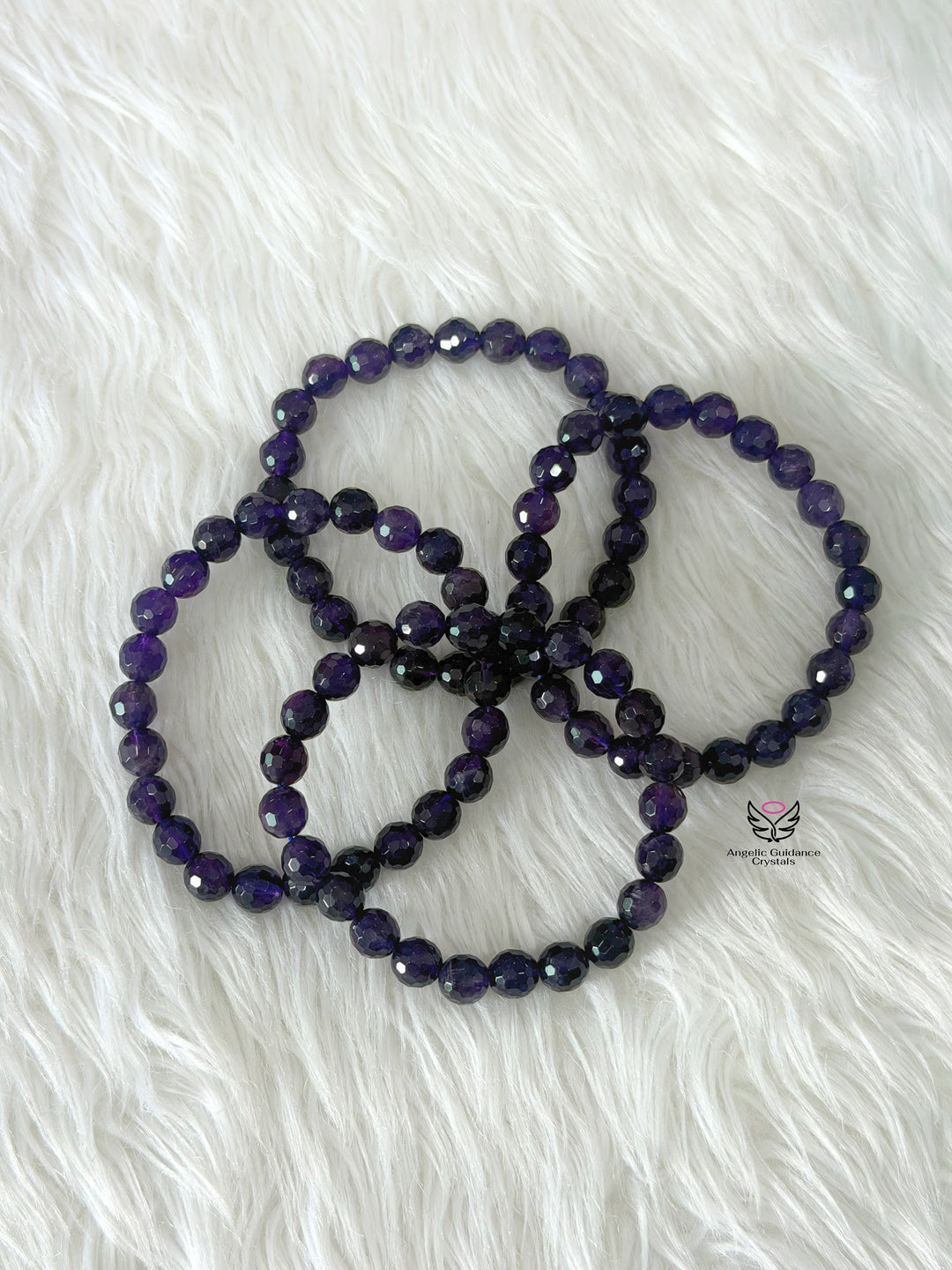 Amethyst Faceted Bracelet AAA 8mm Dark