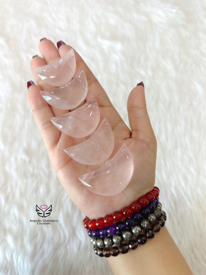 Rose Quartz Moon Small