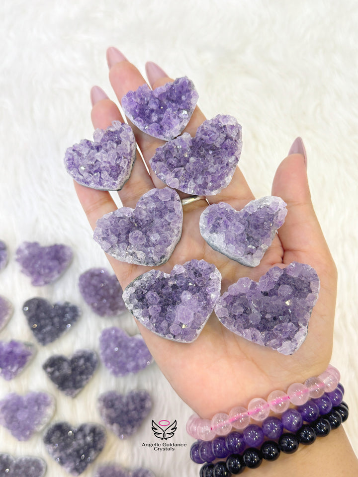 Amethyst Cluster Heart Small