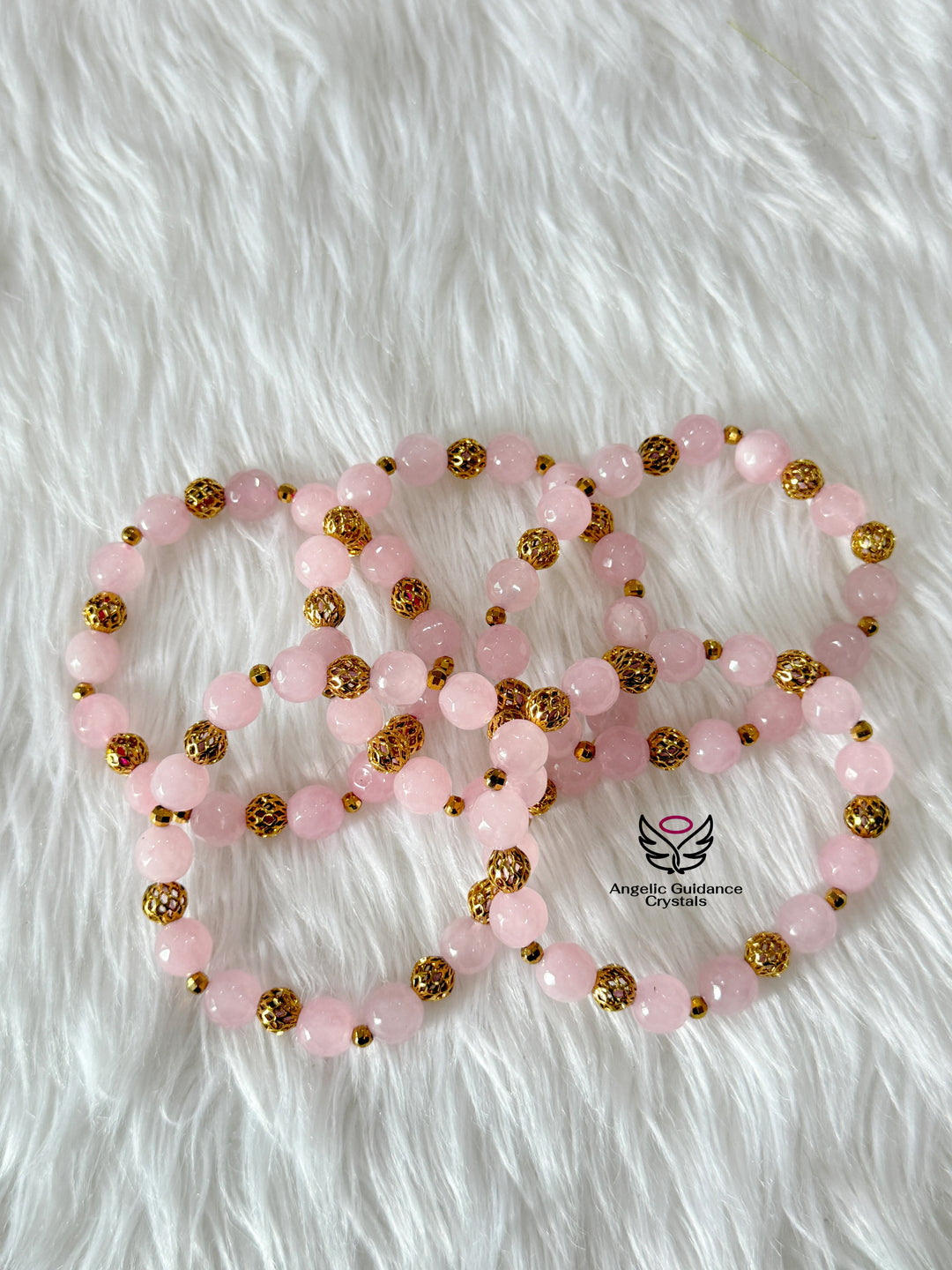 Rose Quartz Faceted Bracelet With Charms