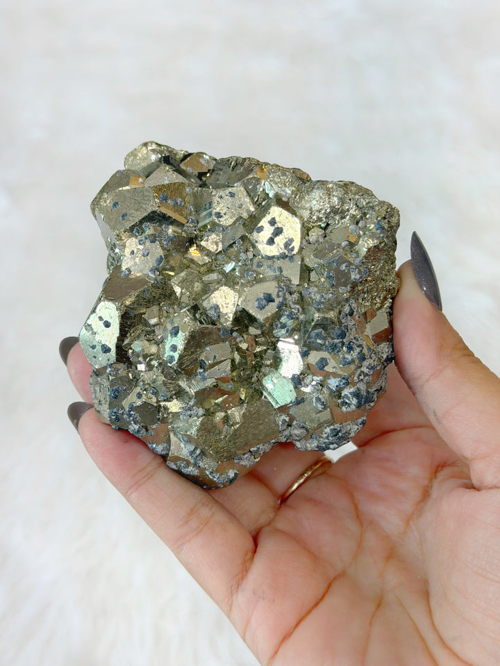 Pyrite Cubic Cluster With Sphalerite 17