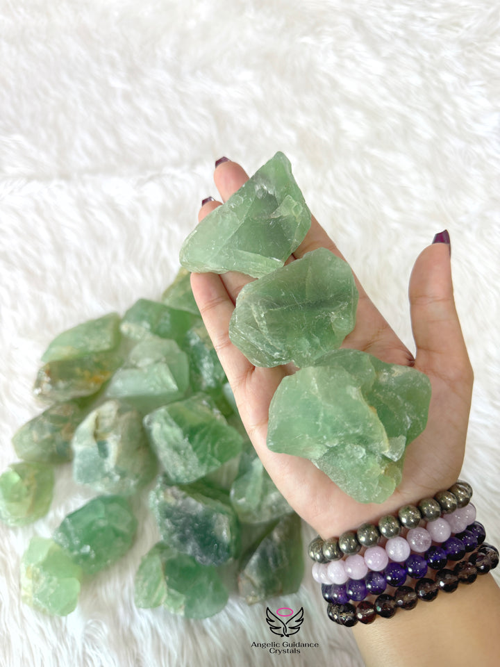 Green Fluorite Rawstone Large