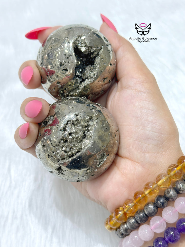 Pyrite Cluster Sphere Medium