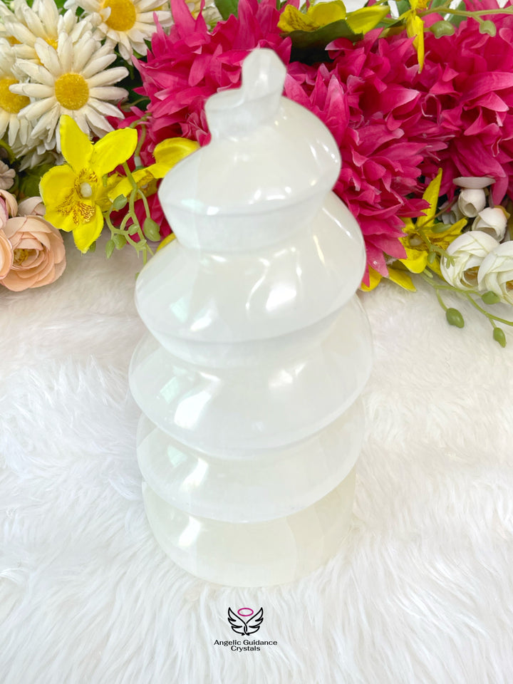 Selenite Spiral large Lamp