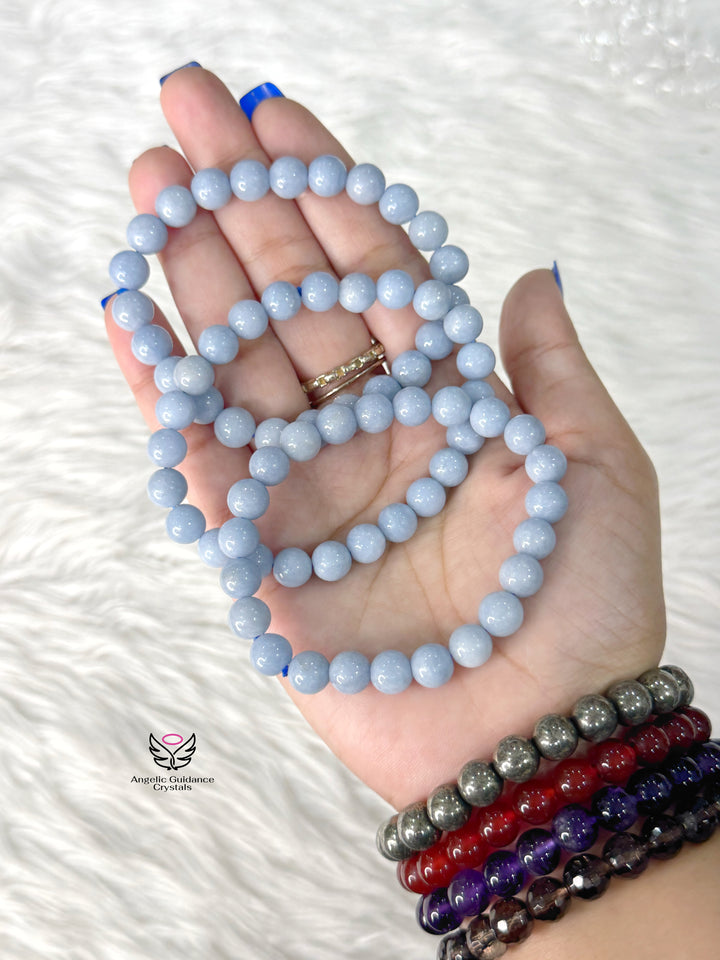 Angelite Natural Bracelet 8mm AAA