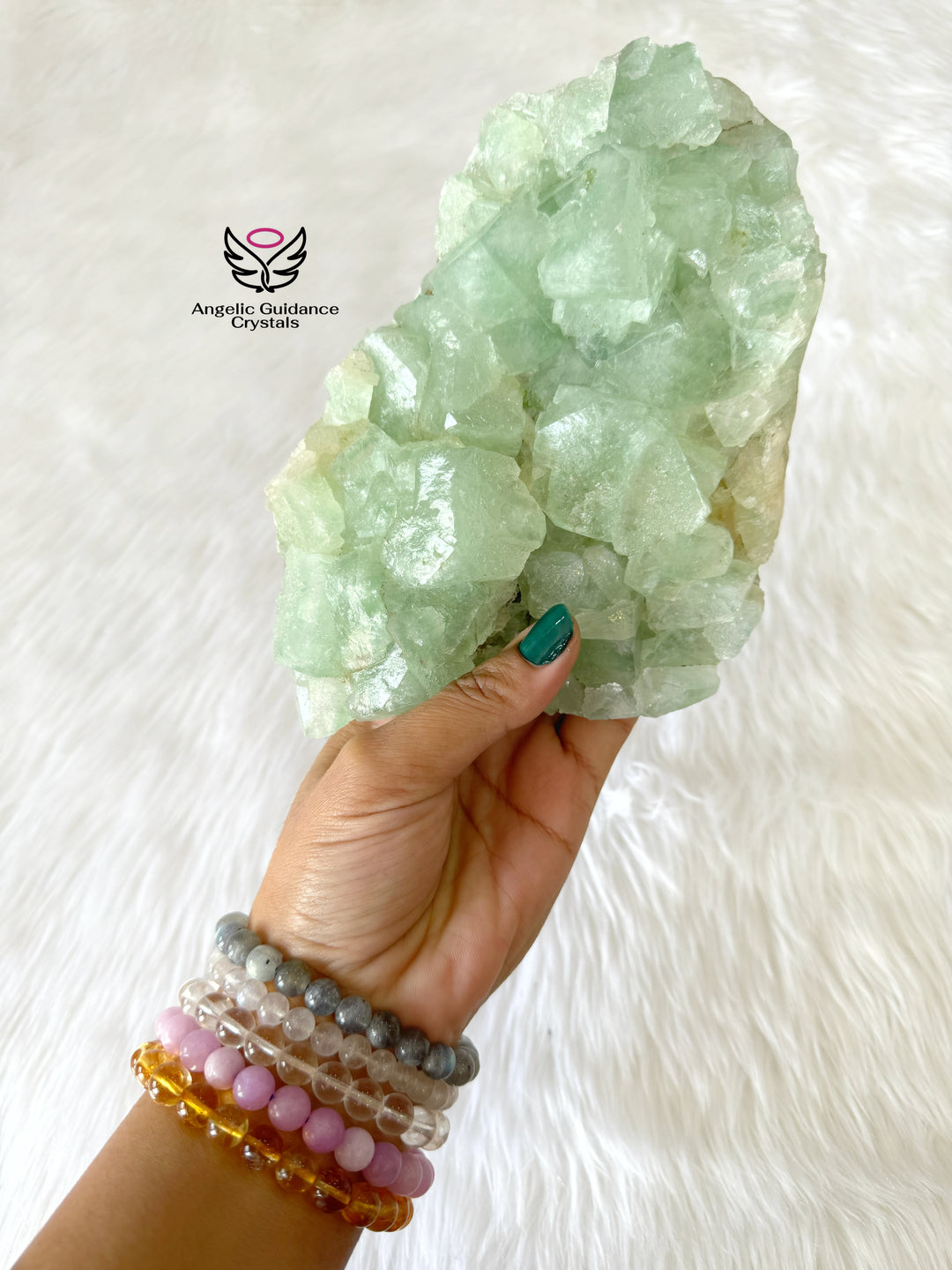 Green Apophyllite Cluster Xl #1