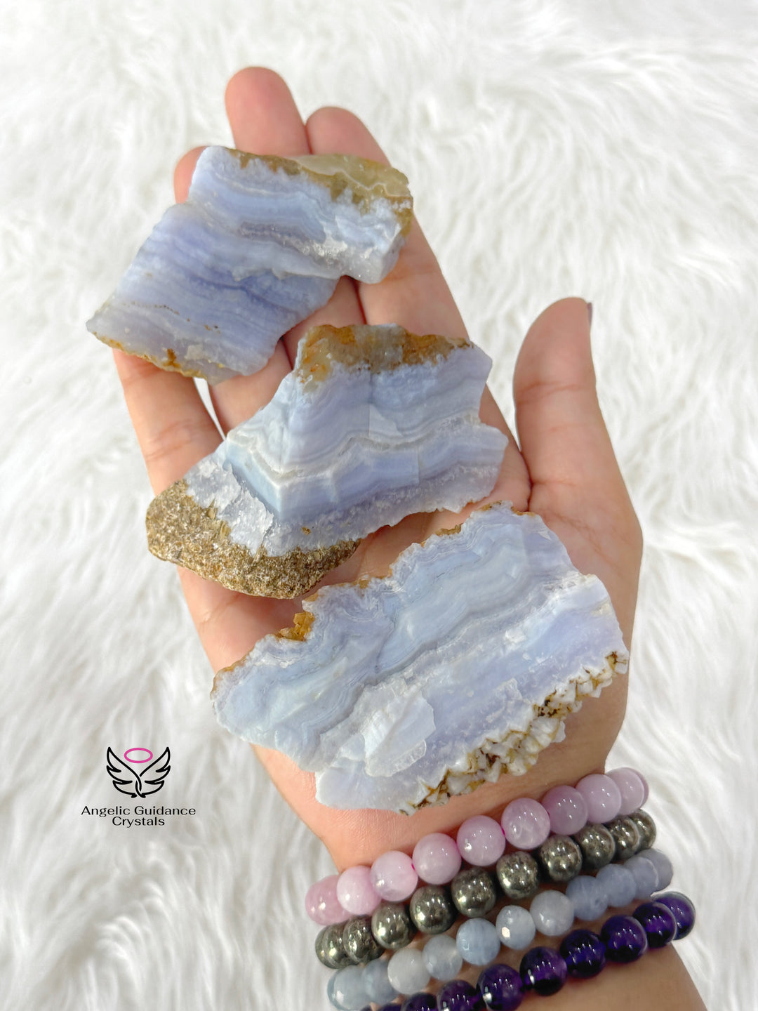 Blue Lace Agate Raw Stone Large