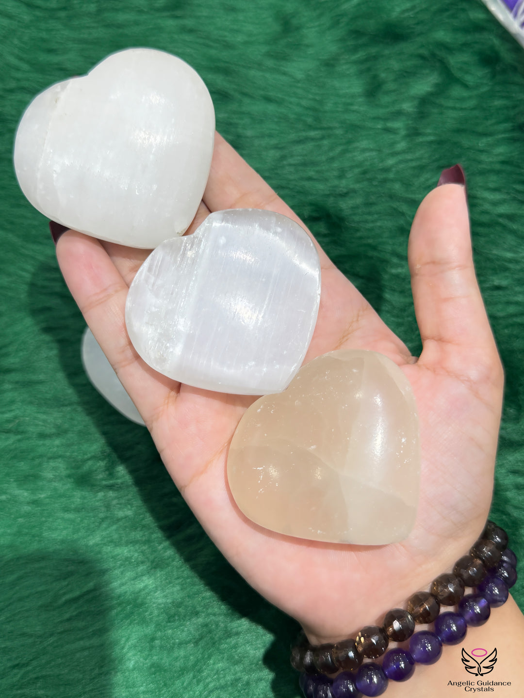 Selenite Heart Raw Small