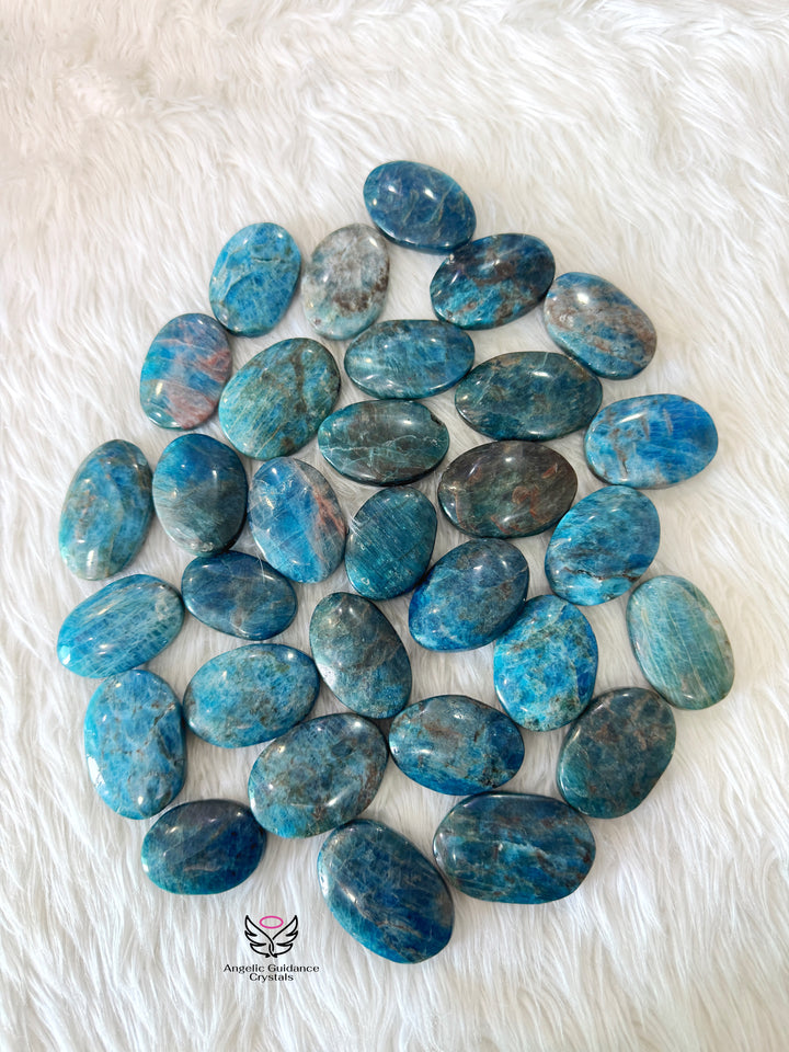 Blue Apatite Palmstone Medium