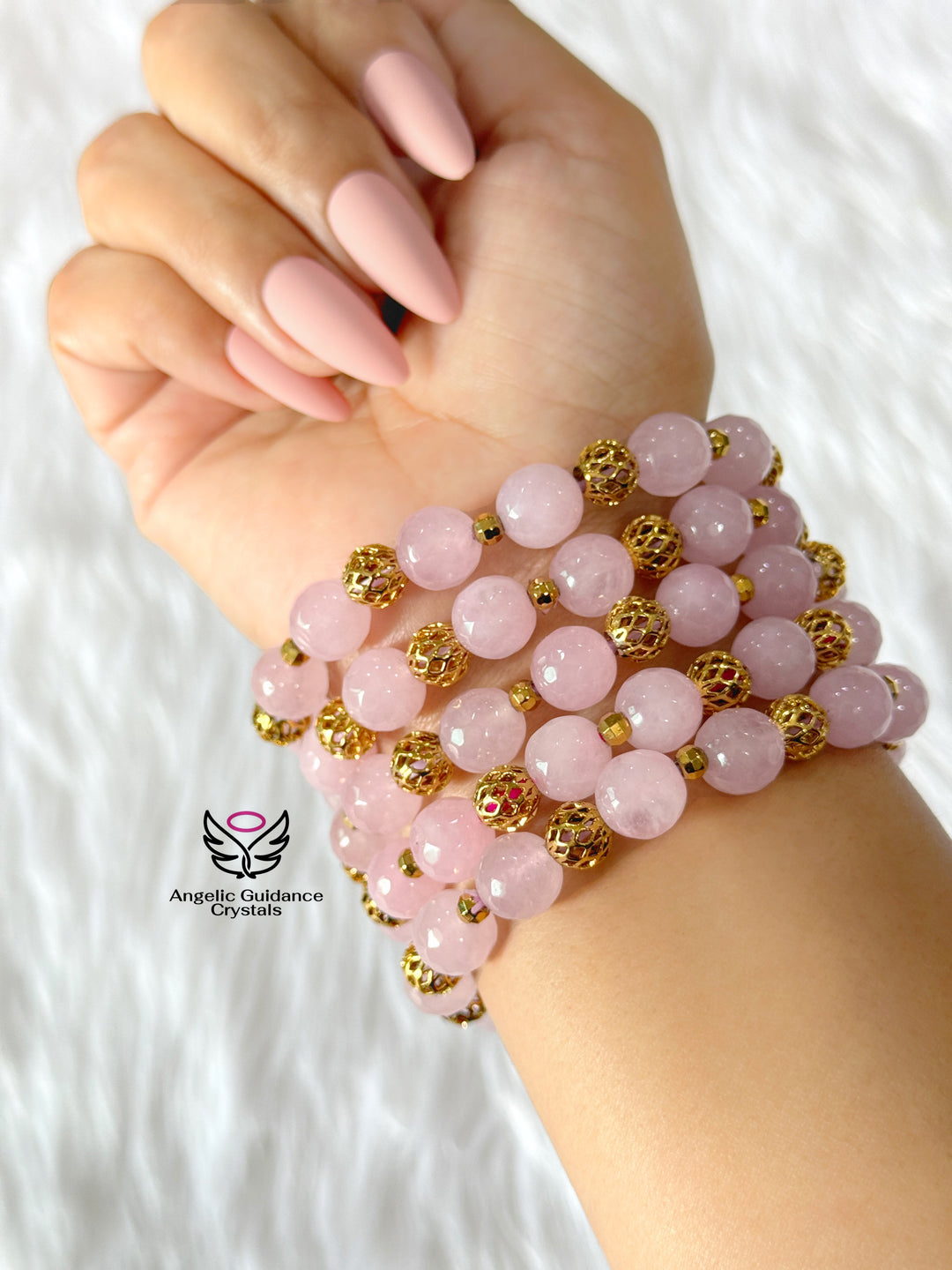 Rose Quartz Faceted Bracelet With Charms