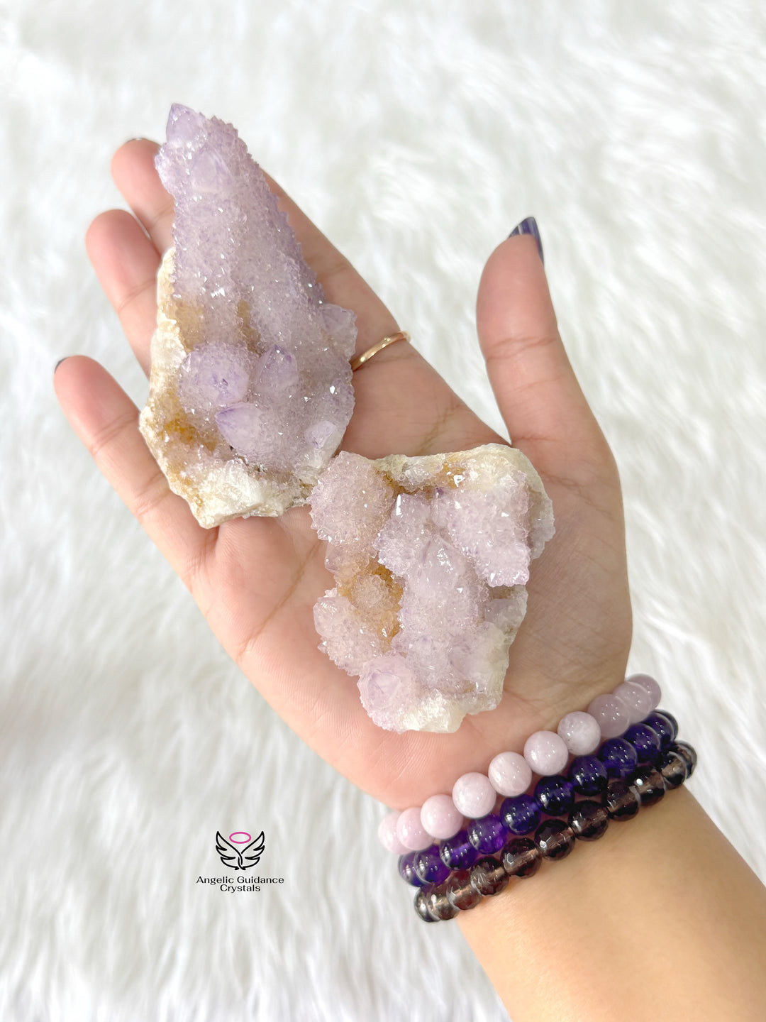 Amethyst With Spirit Quartz Cluster Medium