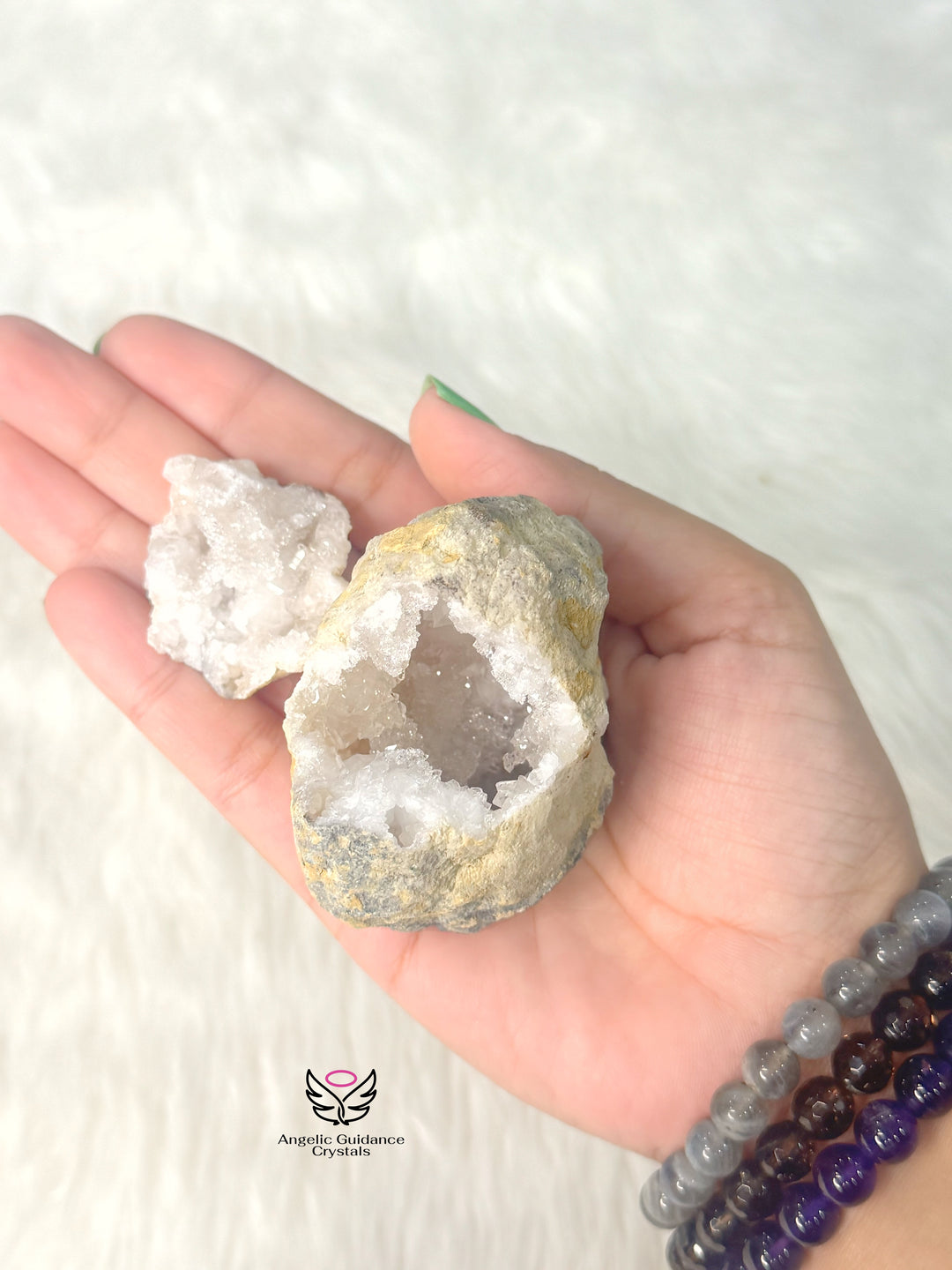 Quartz Wish Fulfilling Geode Pair