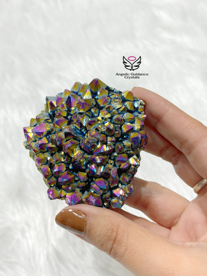 Titanium Aura Quartz Cluster 4