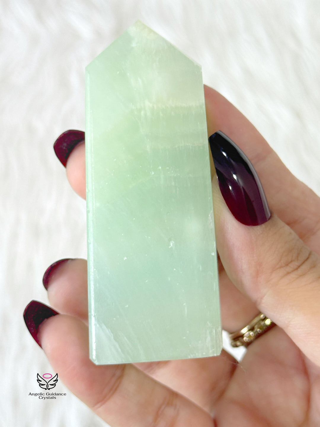 Pistachio Green Calcite Tower Medium