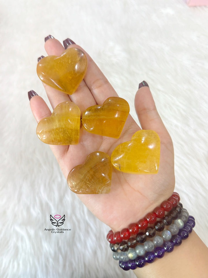 Yellow Fluorite Heart Small