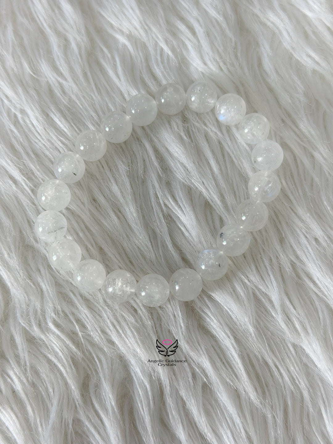White Moonstone Bracelet 8mm Aaa