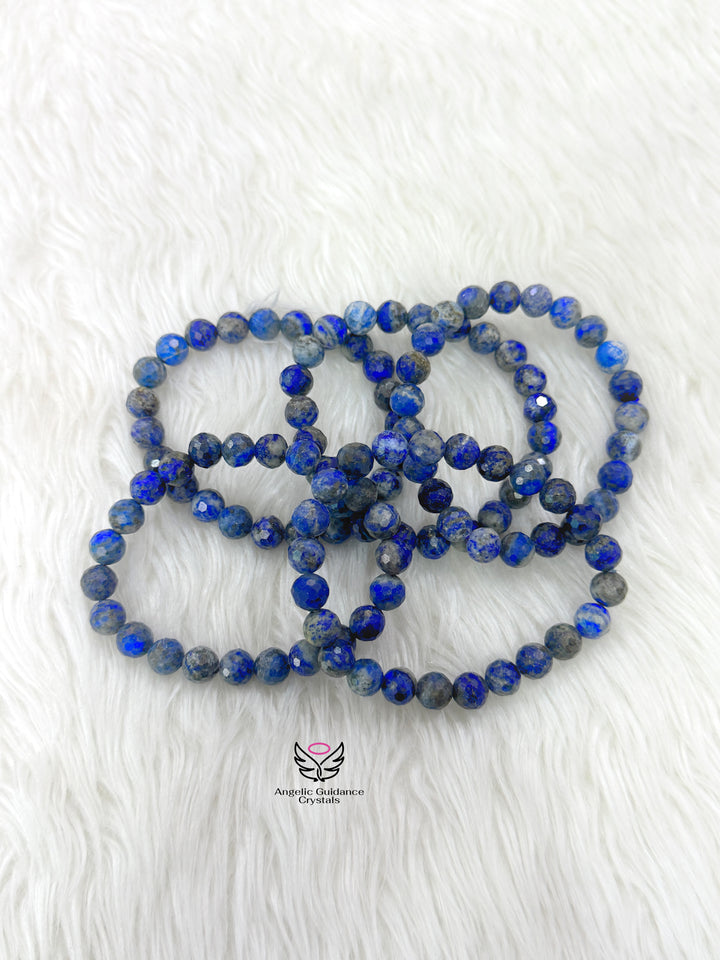 Lapis Lazuli Faceted Bracelet 8mm Aaa