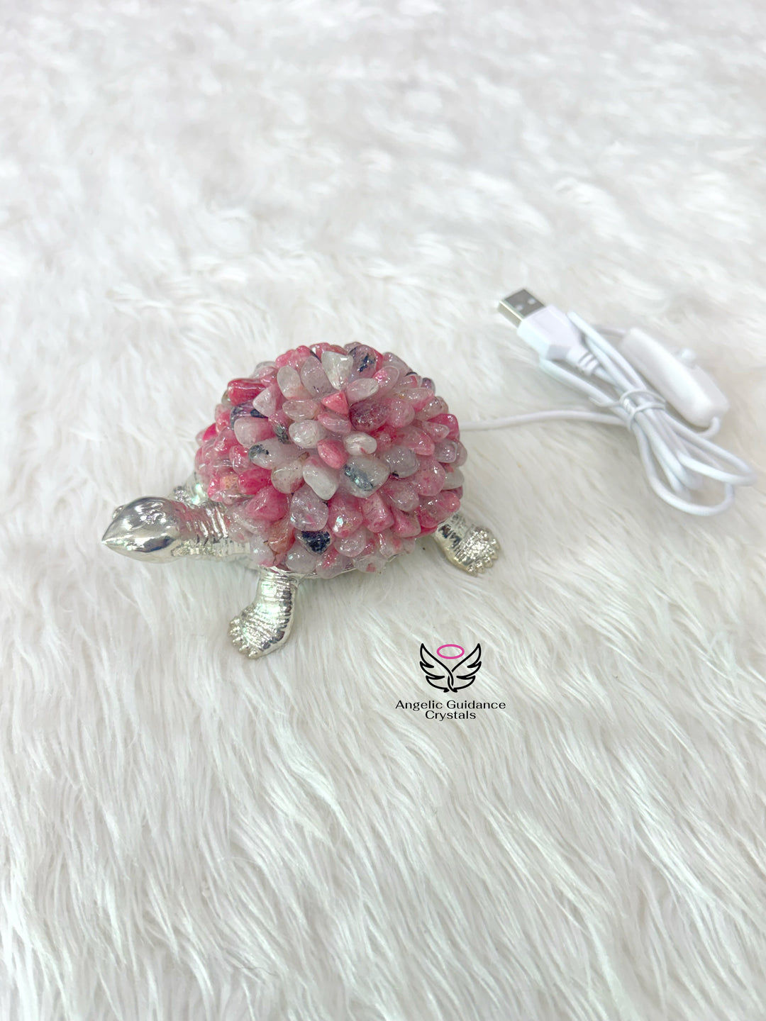 Rhodonite Tortoise Lamp