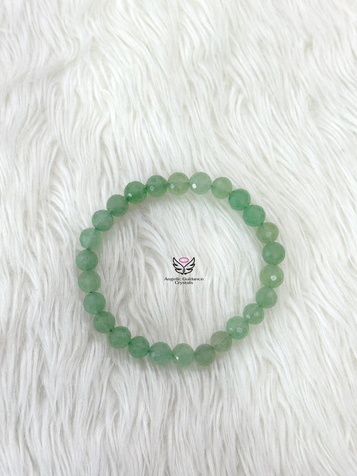 Green Aventurine Faceted Bracelet 8mm AAA