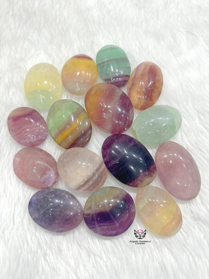 Rainbow Fluorite Palm Stone AAA Large