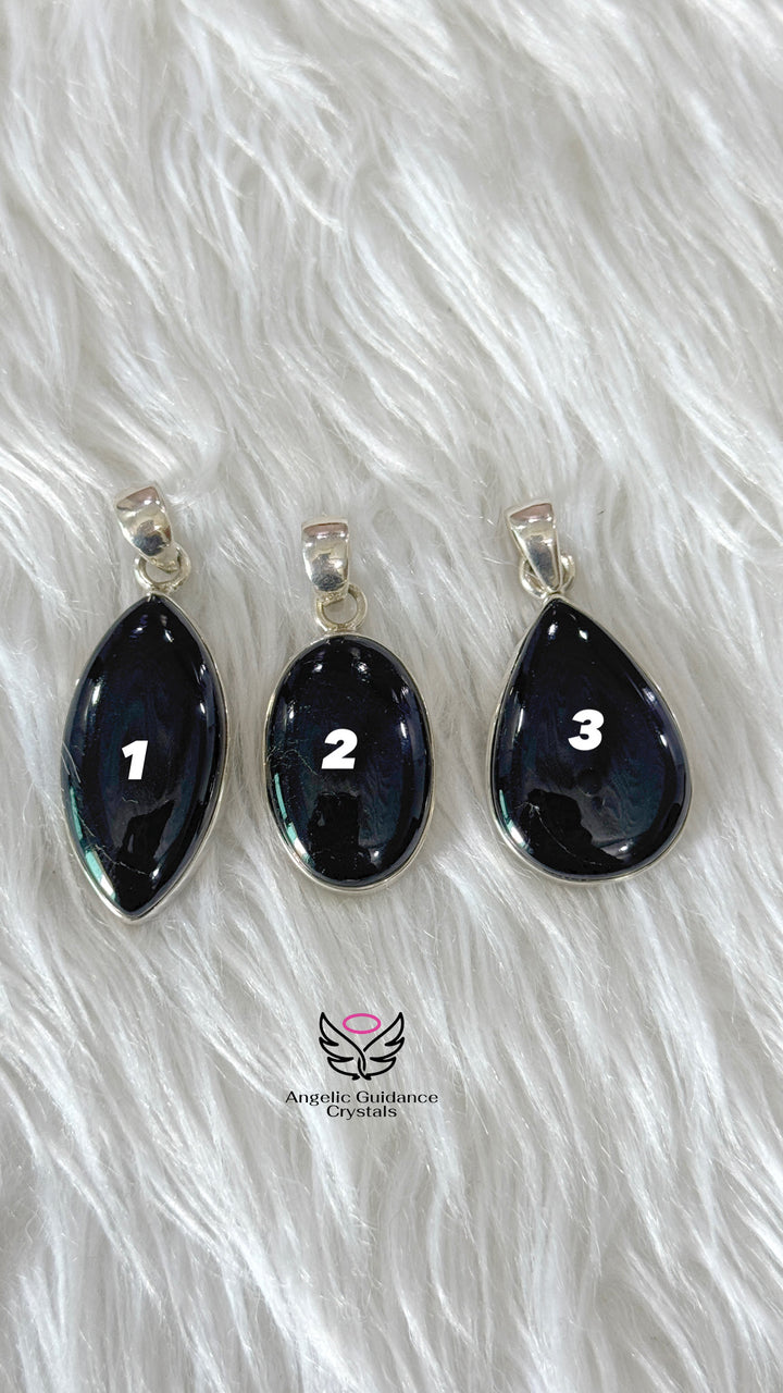 Black Tourmaline Silver Pendant | Protection And Aura Cleanser