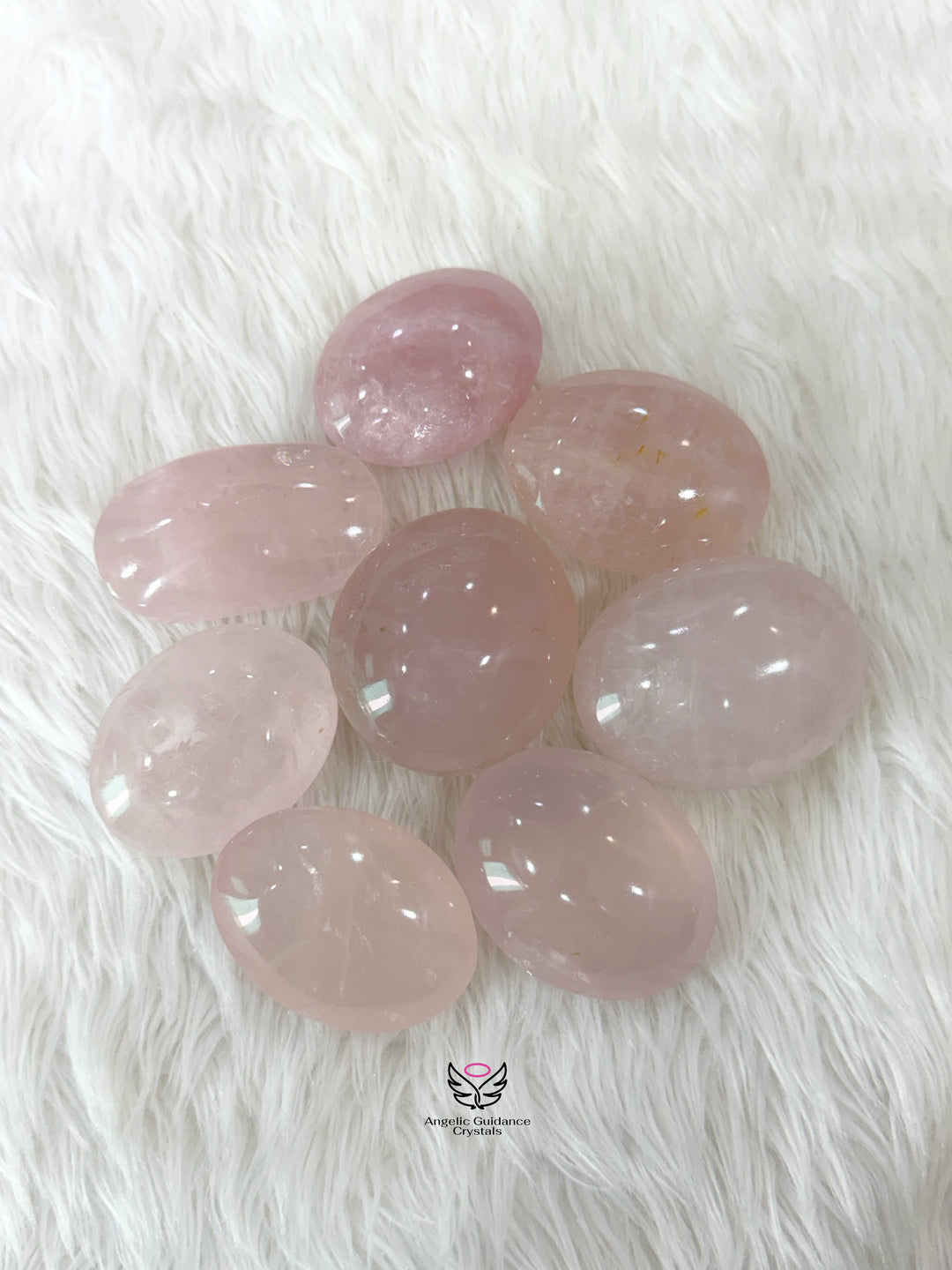 Rose Quartz Palm Stone Medium AAA