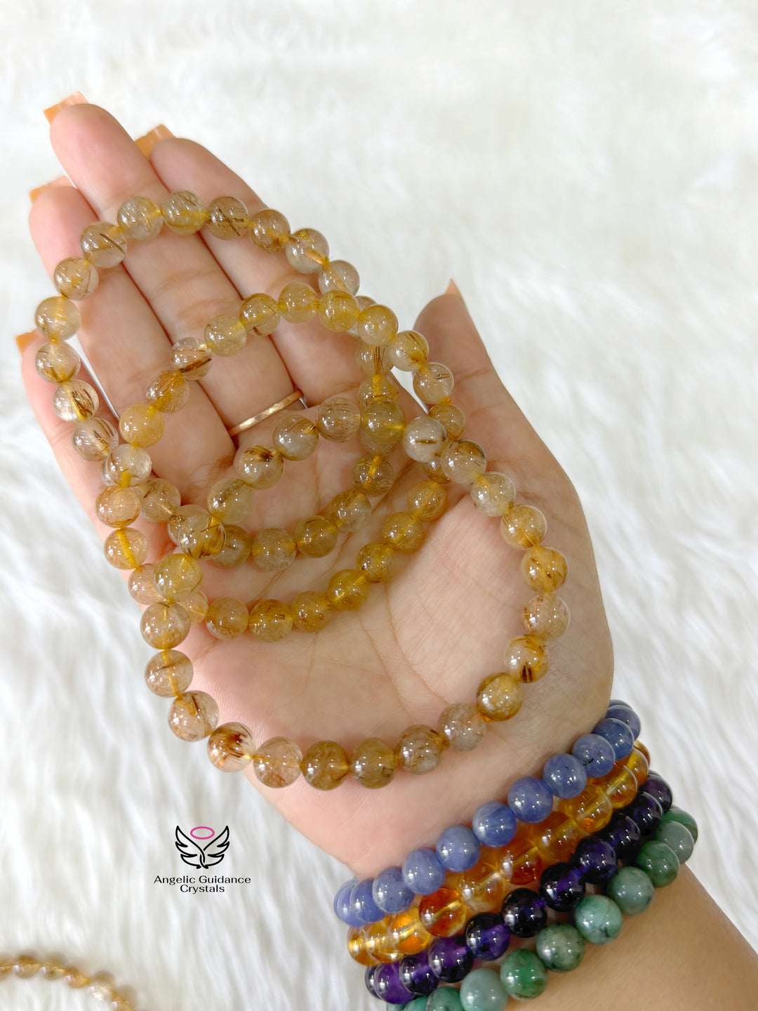 Golden Rutile Bracelet 8mm Aa