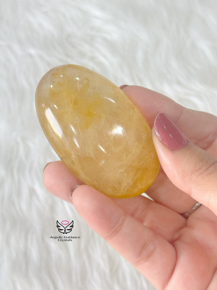 Golden Healer Quartz Palm Stone