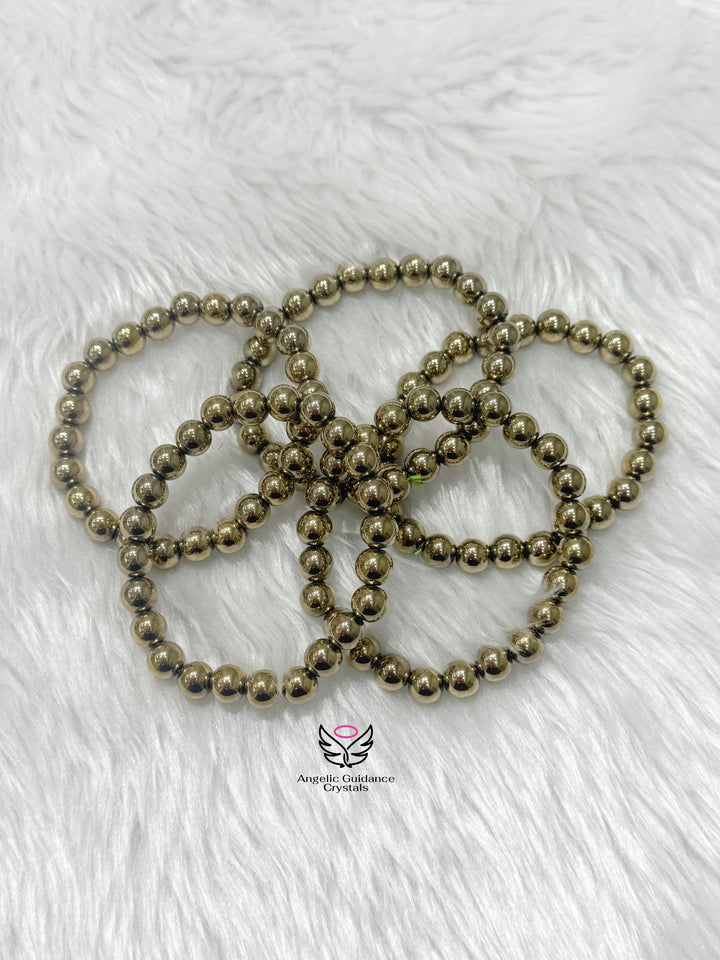 Golden Hematite Bracelet 8mm