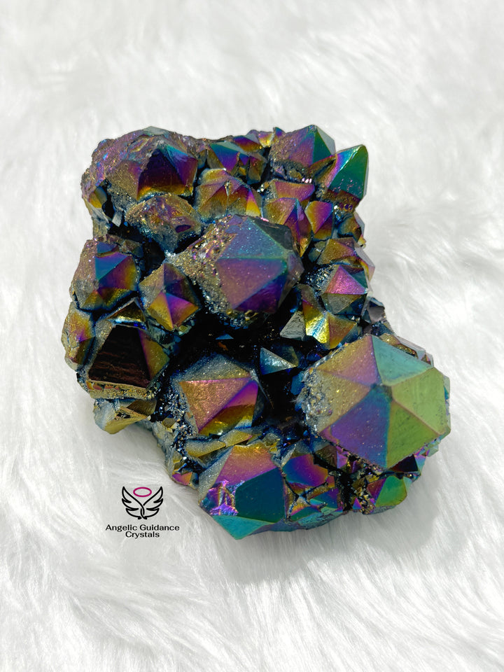 Titanium Aura Quartz Cluster 6