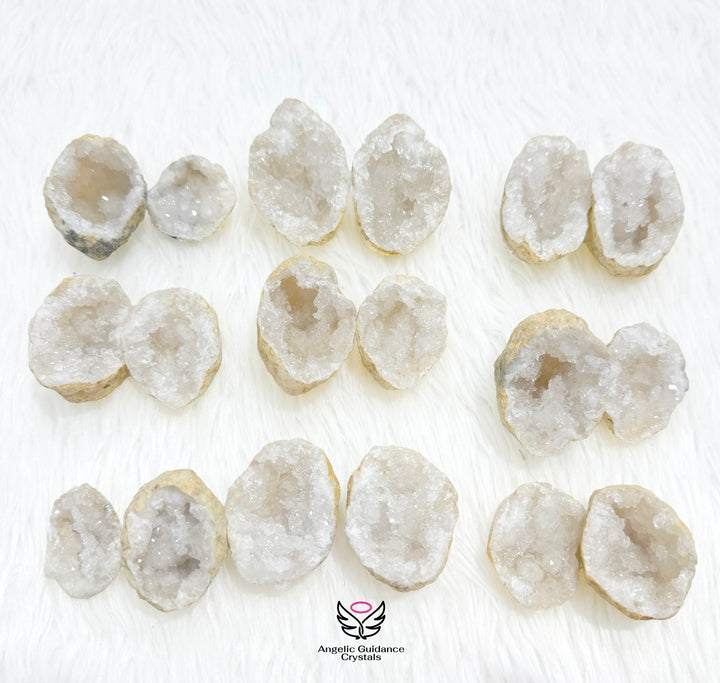 Quartz Wish Fulfilling Geode Pair Small