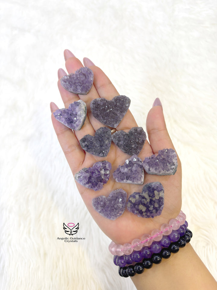 Amethyst Cluster Heart XSmall