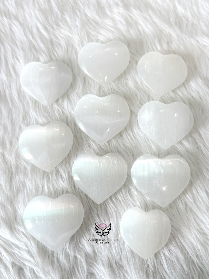 Selenite Heart Medium